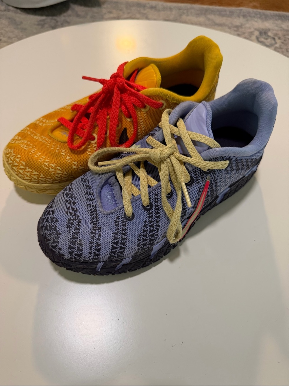 Nike Baskektball JA Kids Colorblock Sneakers in Yellow, Red and Lavender